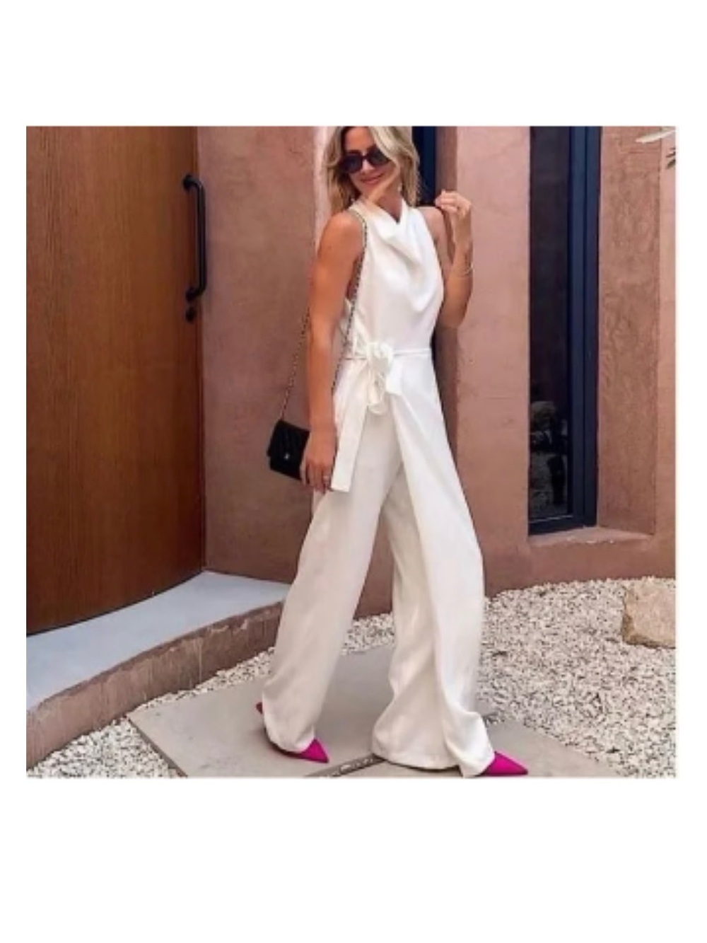 Zara Wide-Leg Jumpsuit with Tie Waist